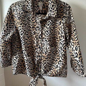 Chicos cheetah tie front top